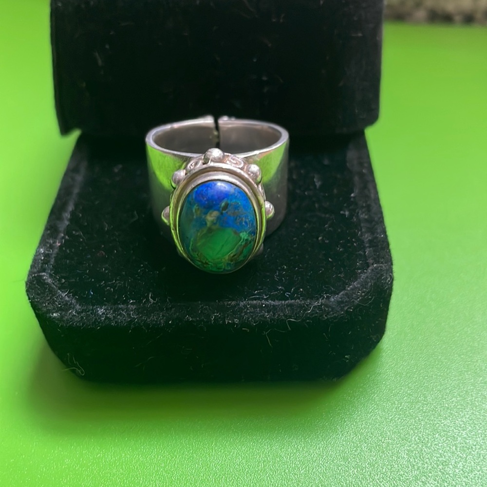 [Sajen] Azurite and Sterling Silver Statement Ring
